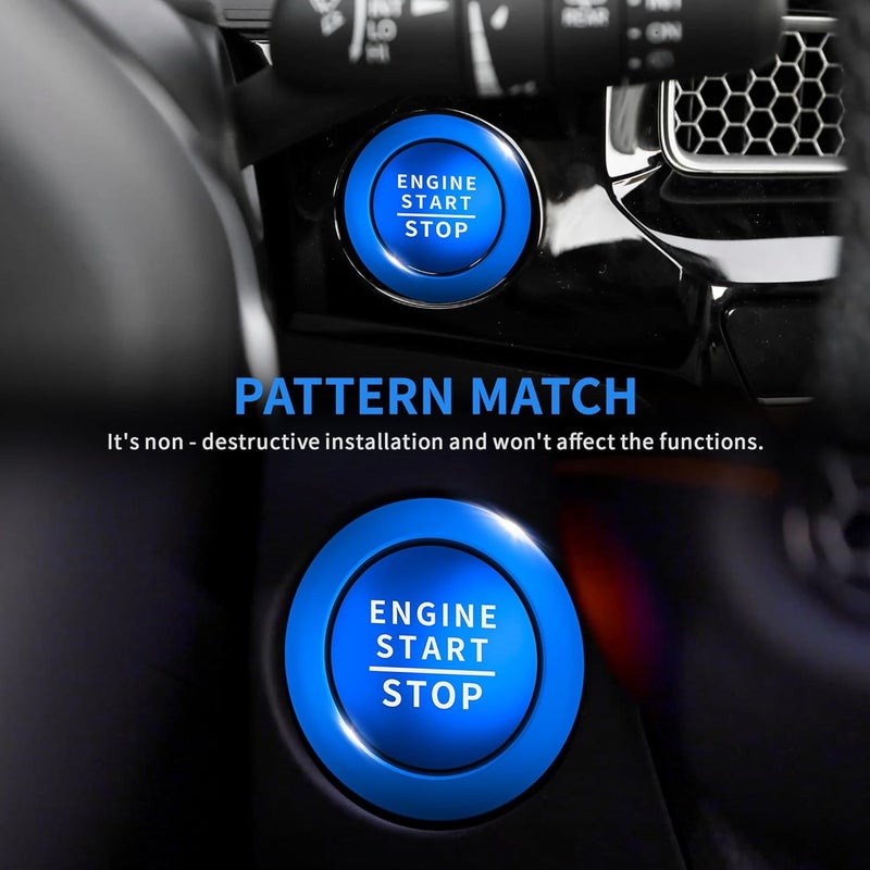 Polodunn for 2022-2026 Honda Civic, 2023-2026 CRV/HRV/Acura Integra, 2023-2025 Accord & 2025 ADX Accessories - 6pcs Aluminum Alloy Knob Cover Trim Set FIts Push Start, AC & Hazard Light (Blue) - Image 5